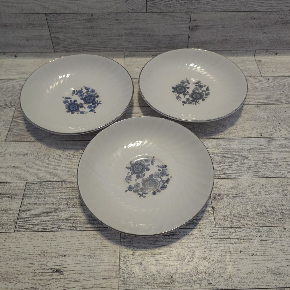 Enoch Wedgwood Royal Blue Ironstone 5.75" Bread Plate. Set Of 3